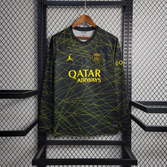 CAMISOLA MANGA LONGA DO PSG 24/25 PRETO EDIÇÃO ESPECIAL