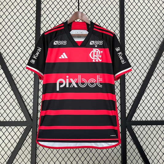 CAMISOLA DO FLAMENGO 24/25 VERMELHO E PRETO